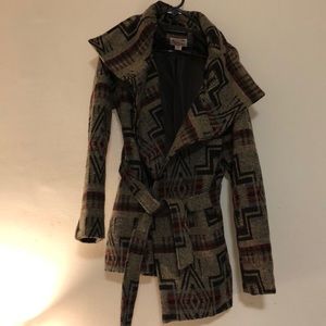 Mossimo Aztec Patterned Pea Coat